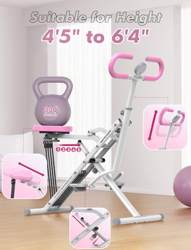 Squat Machine with Adjustable Resistance, 350lbs Capacity D7007