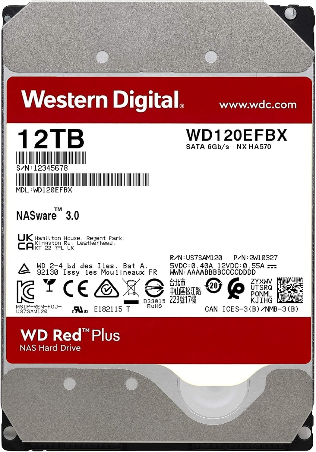 12TB NAS Internal Hard Drive HDD 7200 RPM SATA CMR 3.5 E69555