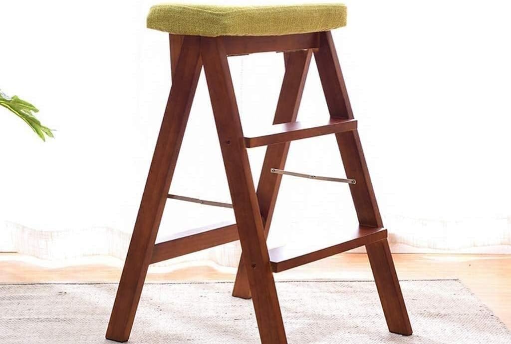Solid Wood Three Steps Folding Step Stool A94680