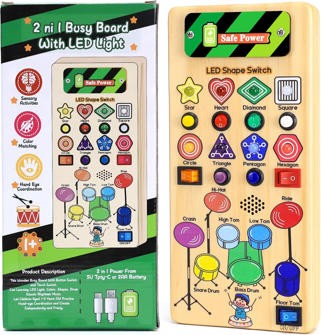 USB Busy Board with LED Shape Switch and Drum Set H9587