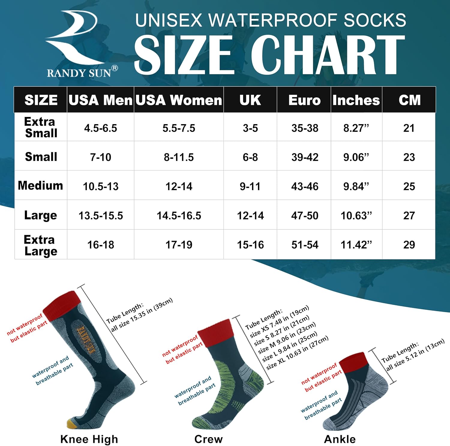 Waterproof Breathable Socks 1 Pair H595849