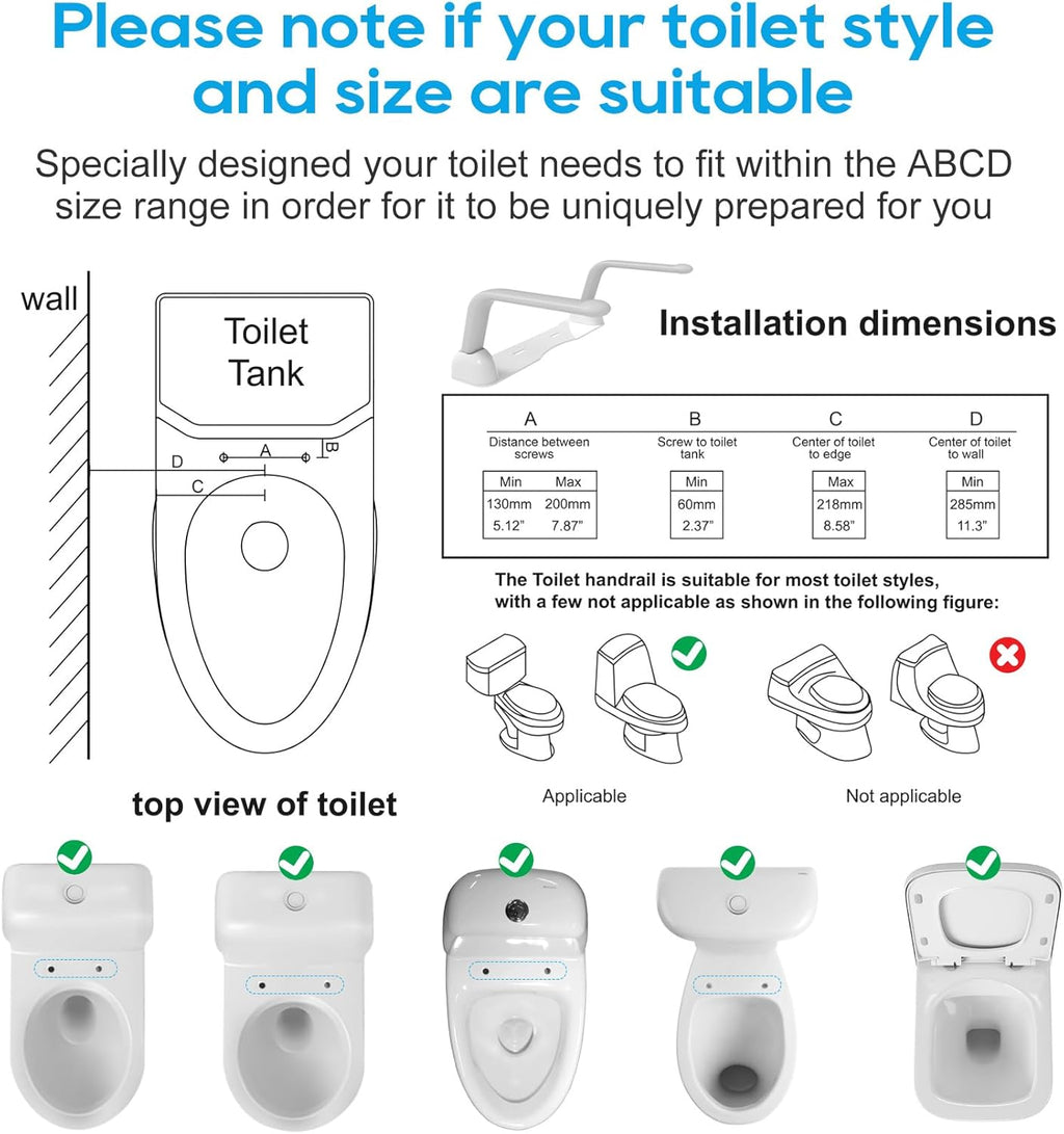 Heavy Duty Toilet Safety Rails with Foldable Handles F770352
