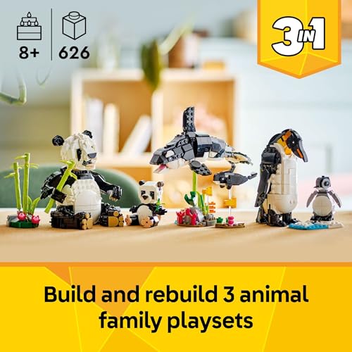 LEGO Creator 3 in 1 Wild Animals Panda Family Building Toy, Ages 8+ X866699