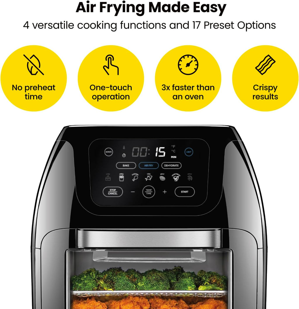 10L 3.6Qt Air Fryer with Rotisserie Dehydrator L7586