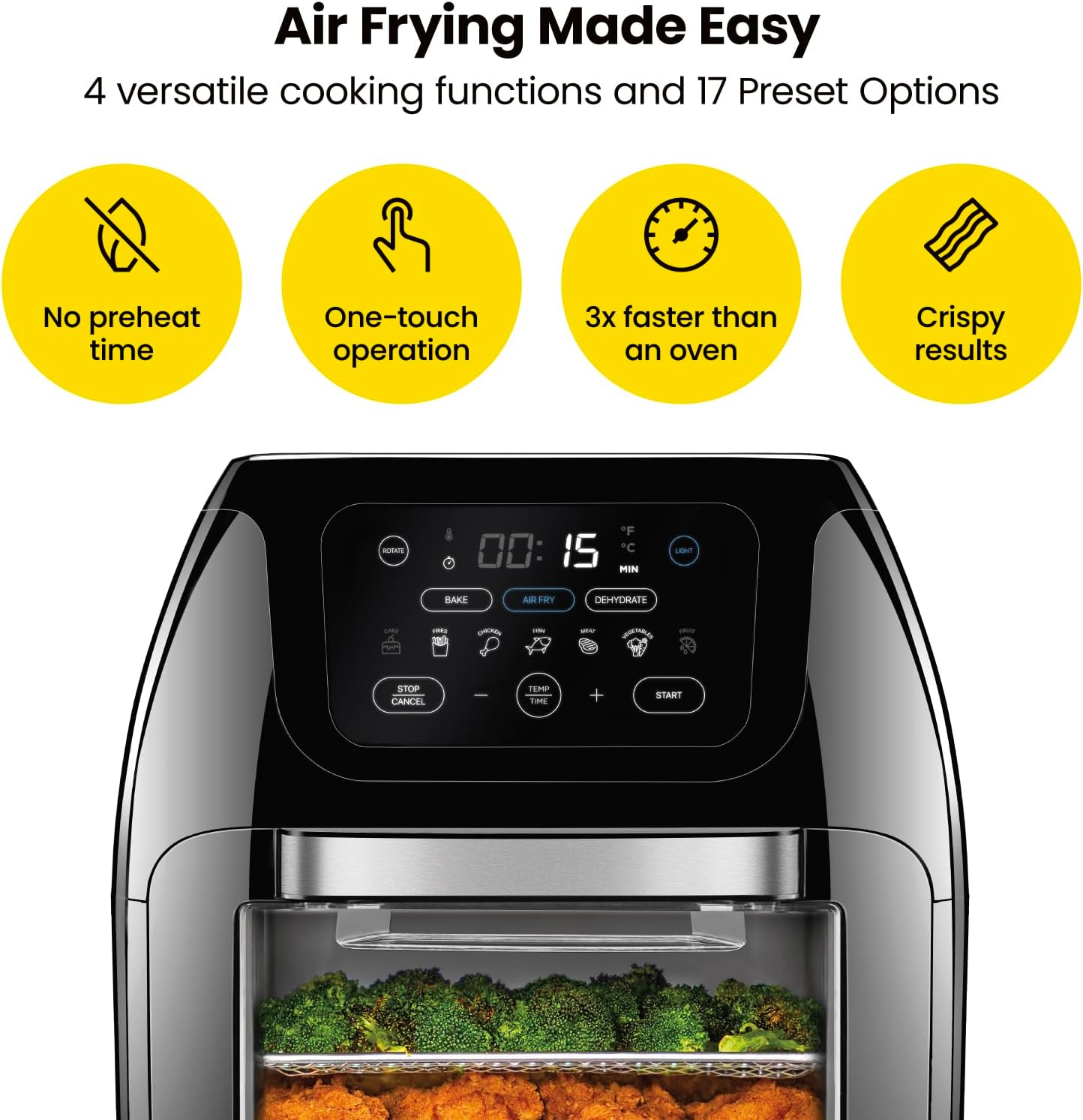 10L 3.6Qt Air Fryer with Rotisserie Dehydrator L7586