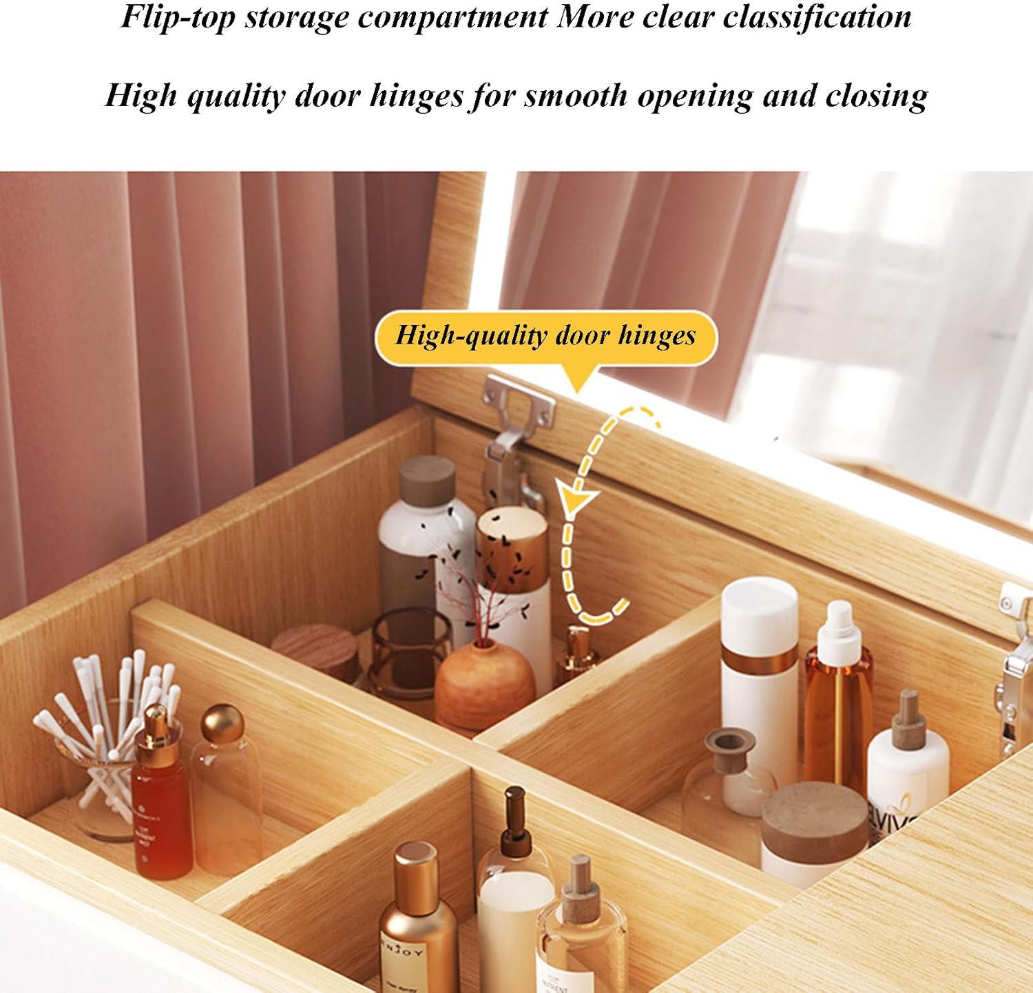 Dressing Table with Flip Top Mirror and Drawer V443415