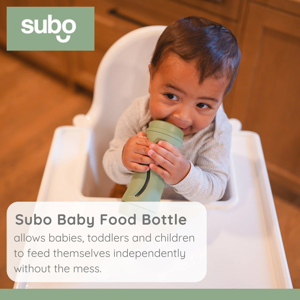 Baby Food Bottle Self Feeder Reusable Silicone Cup Sage J3360