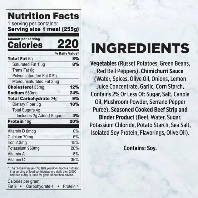 Beef Chimichurri Frozen Meal, 9 oz - Pack of 6 N680462