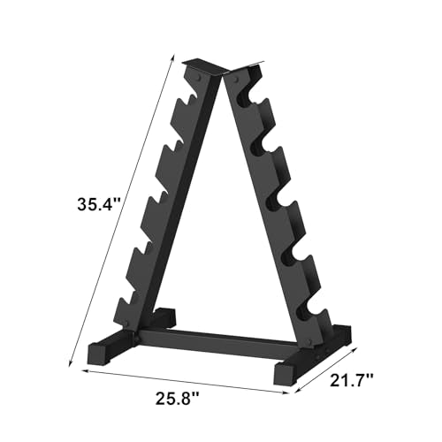 Rubber Coated Hex Dumbbell Weight Set With Rack B8179
