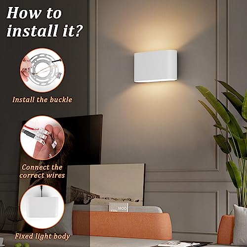 Black LED Wall Sconces 1 Pack Hardwired Up and Down Wall Mount Light Warm White 3000K with G9 Bulbs R66018