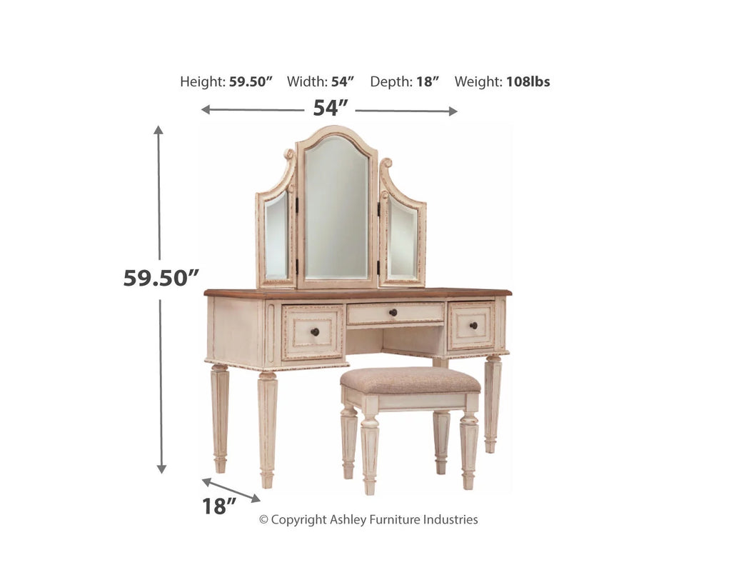 3 Drawer Vanity and Mirror with Stool S22528