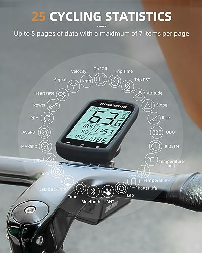 Wireless Bike Computer with Speed Cadence Sensor 2.9inch LCD Screen V35142