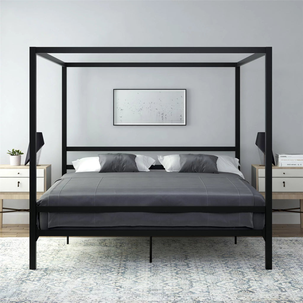 Black King Metal Platform Bed Frame J712770
