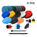 31PCS Electric Drill Brush Set with Cloth Scrub Pads Sponge Extendable Long Attachment Power Scrubber R912