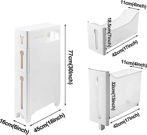 Freestanding Utility Storage Cabinet with Narrow Plastic Drawers A21243