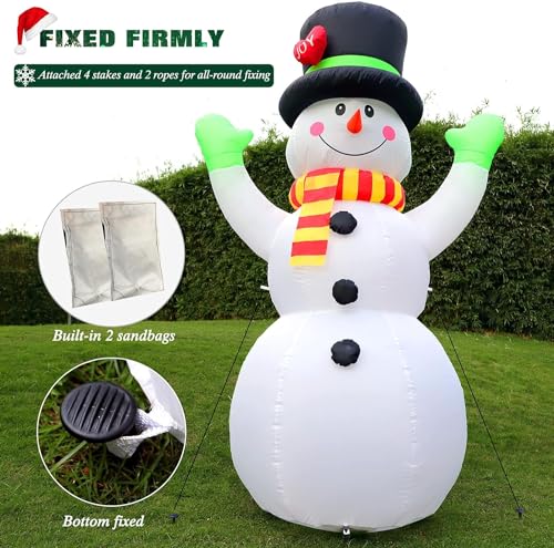 8 FT Christmas Inflatable Santa Claus with Gift Bag, Built-in LED Lights P9360
