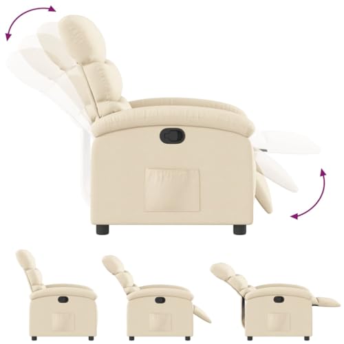 Cream Fabric Recliner Chair with Manual Adjustment Z6912
