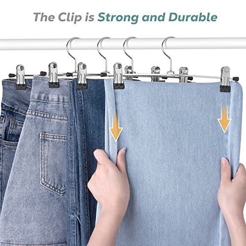 12 Pack Black Metal Pant Hangers with Clips D6307