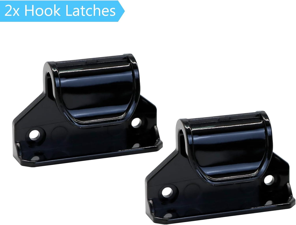 Retractable Baby Gate Replacement Parts Kit (Black) Wall Mount Accessories with Brackets, Latches, Hooks and Screws P7577