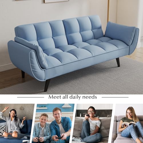 Black Velvet Convertible Sleeper Futon Sofa Bed U27432