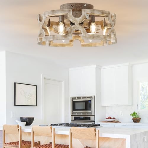 White Caged Ceiling Fan with Light D857270
