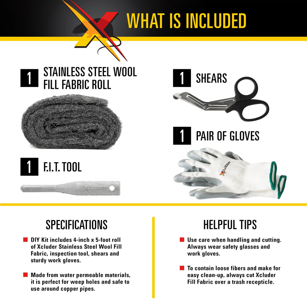 Stainless Steel Wool Fill Fabric DIY Kit with Inspection Tool N714