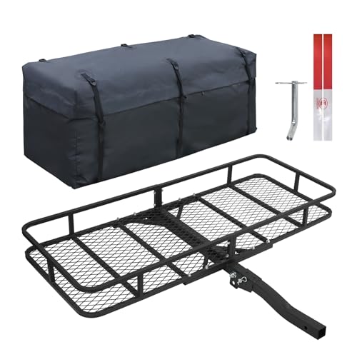 60"x24"x6" Folding Cargo Carrier Hitch Mount F654746