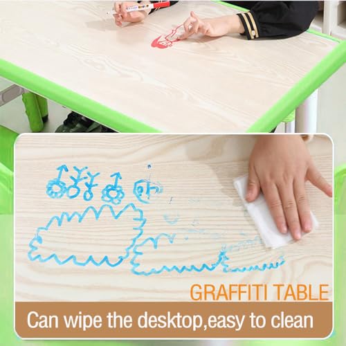 Height Adjustable 6 Seats Kids Table and Chairs Set B828