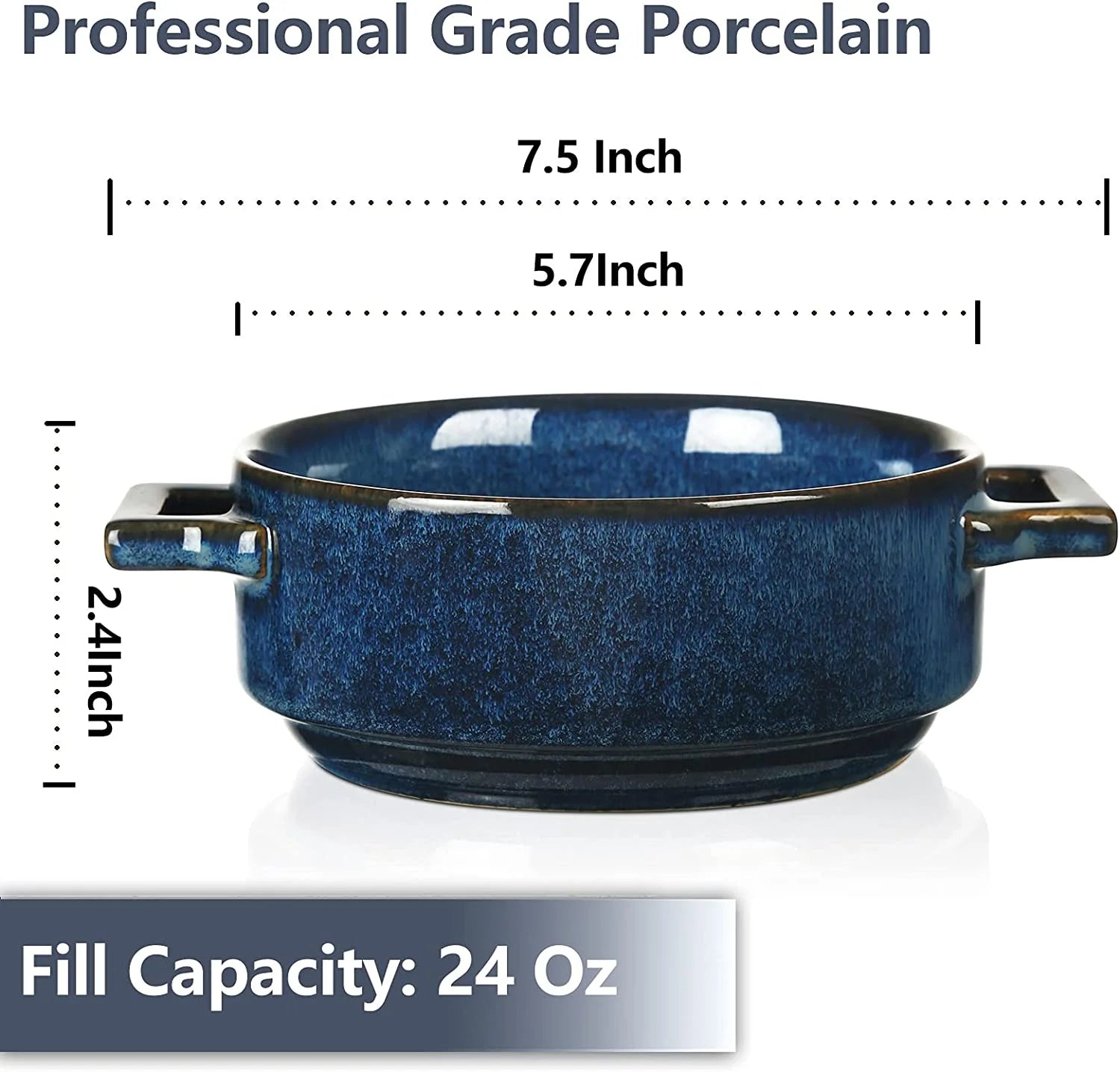 7-Piece Porcelain Blue Bakeware Set V419149