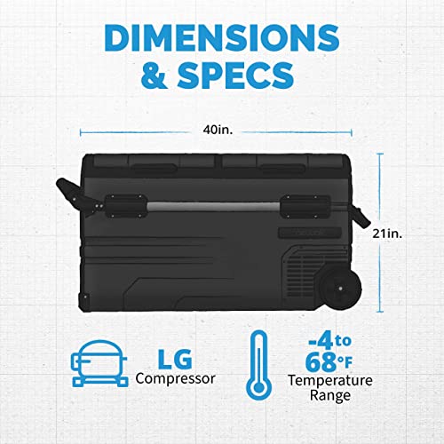 80 Qt. Electric Car Camping Cooler with Dual Zone Fridge and Freezer R950