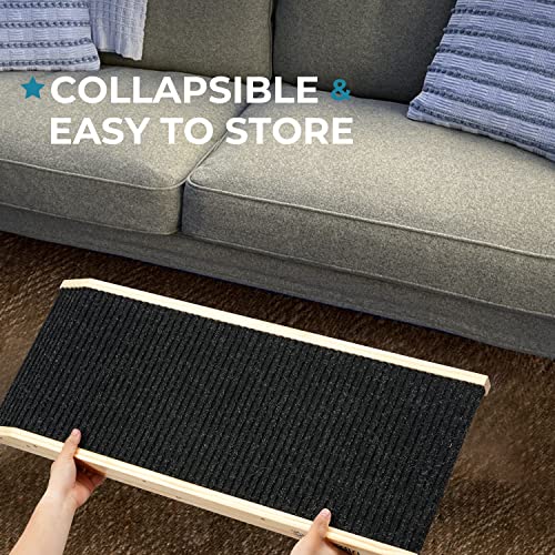 Wooden Folding Pet Ramp with Non Slip Carpet Surface, 4 Levels Height Adjustable Up to 110Lbs N77078