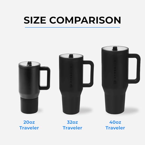 40 oz Insulated Stainless Steel Water Bottle with Handle & Flip Straw X539