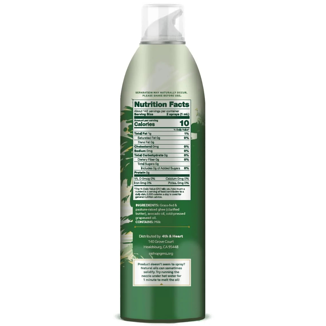 Original Ghee Oil Cooking Spray, 5 Ounce, Non-Stick High Heat Blend F4107