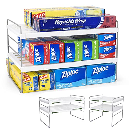 Expandable 3 Tier Kitchen Wrap Box Organizer Rack Q47928