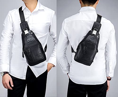 Genuine Leather Sling Crossbody Bag V1243