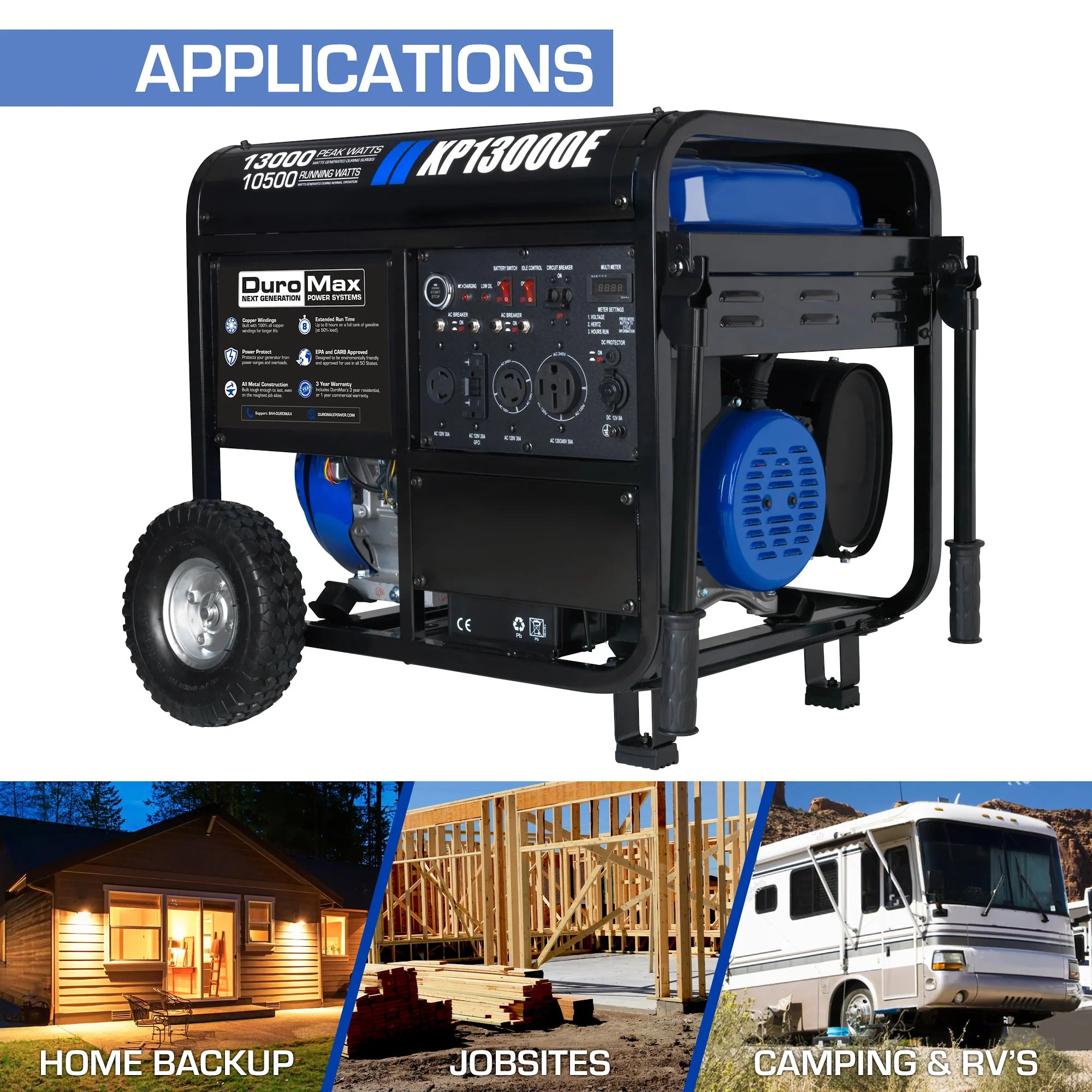 13,000 Watt Portable Gas Powered Generator Q703470