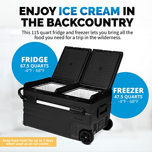 80 Qt. Electric Car Camping Cooler with Dual Zone Fridge and Freezer R950