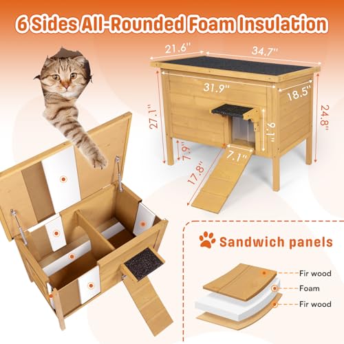 Large Grey Wooden Outdoor Cat House Z44162