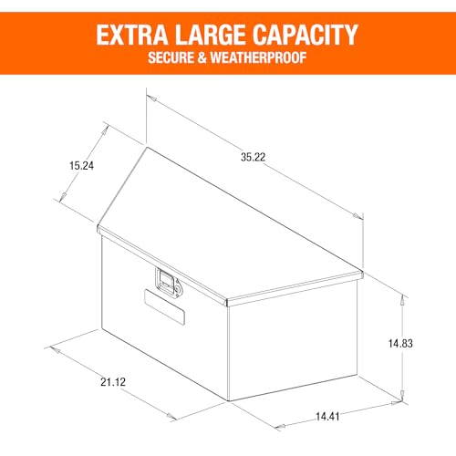 Aluminum Trailer Tongue Box, 18.3 x 16.1 x 33.4 Inch, Silver Diamond Tread Q9332