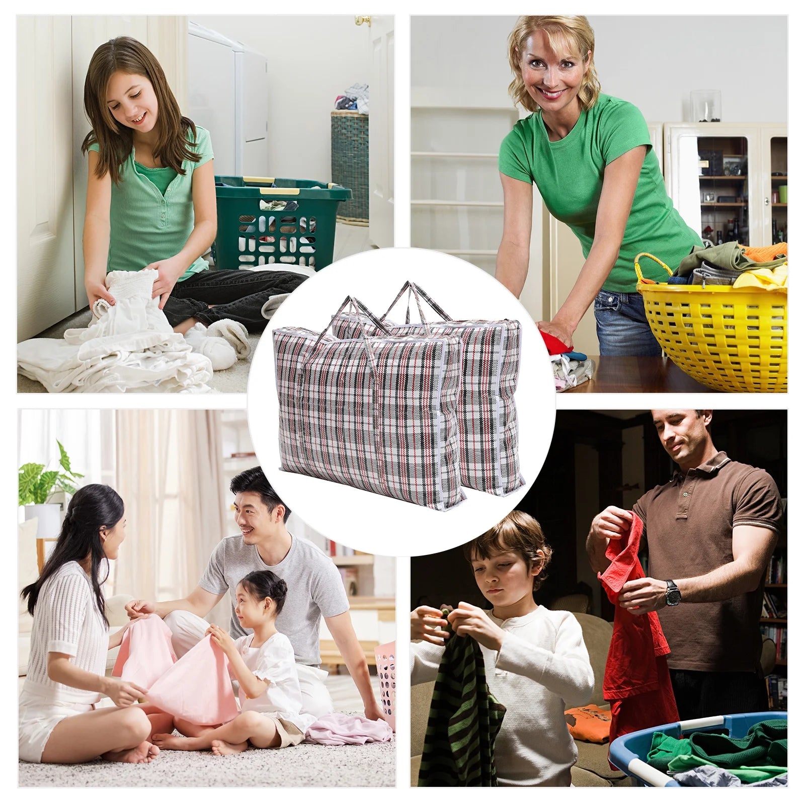2 Pcs Black Large Clothes Storage Bag Basket Y369660