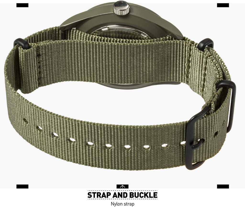 Army Green Analog Quartz Wrist Watch with Nylon Band F245317