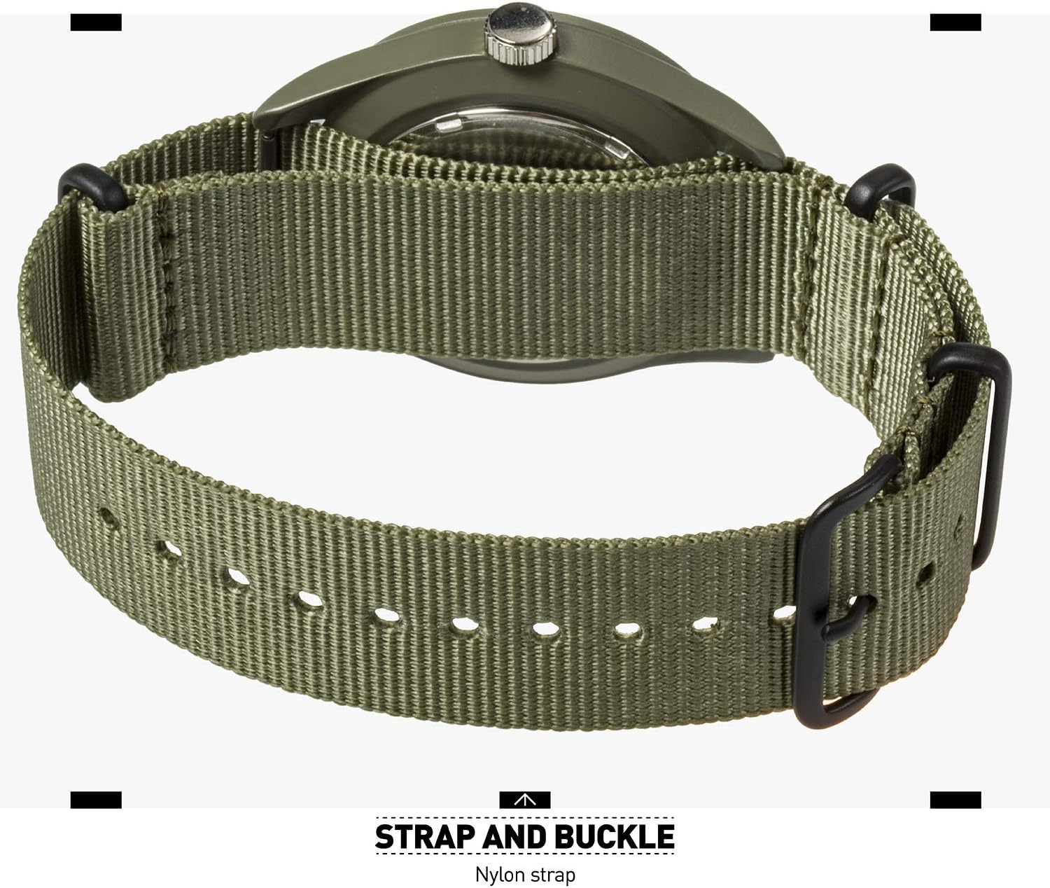Army Green Analog Quartz Wrist Watch with Nylon Band F245317