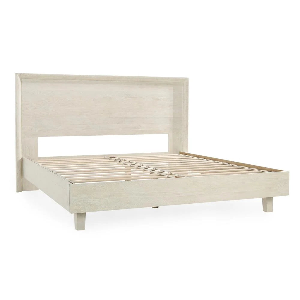White Mango Wood Queen Bed D18289