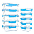 10 Pack Glass Food Storage Containers with Lids, Airtight, Leak Proof, Microwave & Freezer Safe (34oz & 12oz) J973