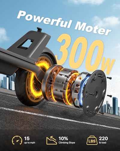 300W Electric Scooter with 7.5AH Battery, 15.5 mph Speed, 11 Miles Range, 8in Solid Tires M824815