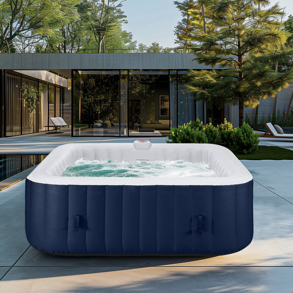 Inflatable Hot Tub with 130pcs Jet, Lockable Cover, Storage Bag D15911