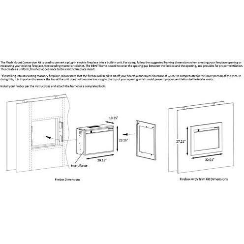 23-in 3D Infrared Fireplace Insert & Flush Mount Kit I7357