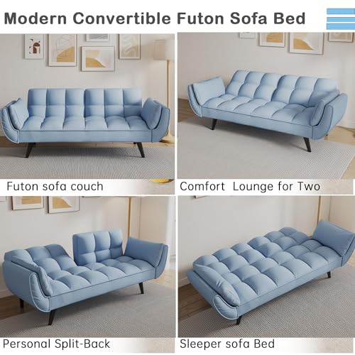 Black Velvet Convertible Sleeper Futon Sofa Bed U27432