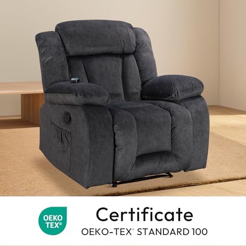 Oversized Khaki Recliner Chair with 360 Degree Swivel J8741