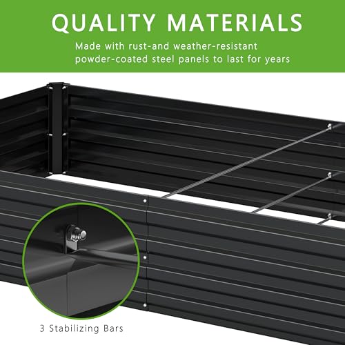 2PCS 12x4x1FT Galvanized Raised Garden Bed Kit A210313